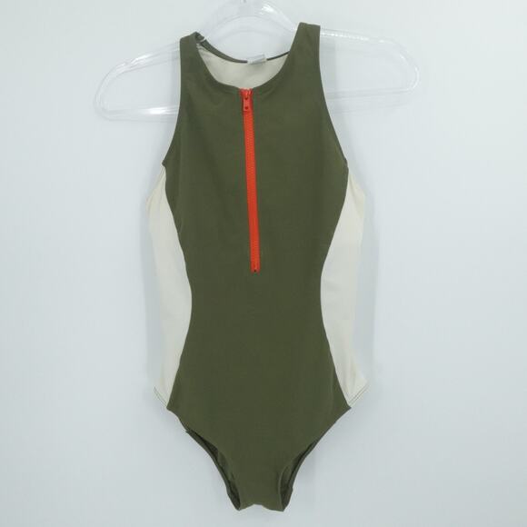 Flagepole NYC Swimsuit Womens Small Green‎ Stella One Piece Beach Vacation - Picture 1 of 13